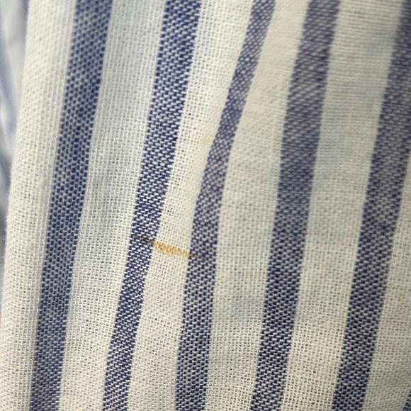 ALICE BLUE Striped Linen Blend Button Down Shirt - Picture 8 of 9